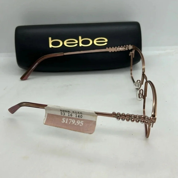 Bebe BB5155. Rose Gold.  53 16 140 Frames Case RXable NWT - Picture 6 of 7